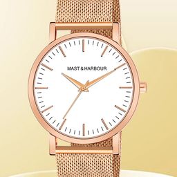 Mast & Harbour Men Stainless Steel Bracelet Style Straps Analogue Watch HOBMH-224G-RG-image-96