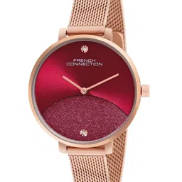 French Connection Women Embellished Dial & Stainless Steel Bracelet Style Straps Analogue Watch FCN089RGM-image-38