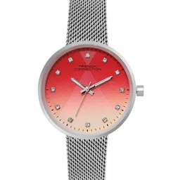French Connection Women Embellished Dial & Stainless Steel Bracelet Style Straps Analogue Watch FCN067SM-48