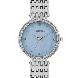 French Connection Women Embellished Dial & Stainless Steel Bracelet Style Straps Analogue Watch FCN075SM-24