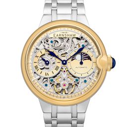 EARNSHAW Men Gold-Toned Dial & Silver Toned Stainless Steel Bracelet Style Straps Analogue Automatic Motion Watch-8