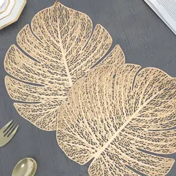 GROKI Brown 2 Pieces Textured Waterproof Table Placemats-19