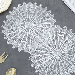 GROKI White 2 Pieces Textured Waterproof Table Placemats-14
