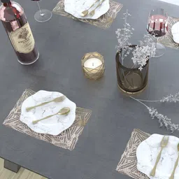 GROKI Brown 4 Pieces Textured Rectangle Waterproof Table Placemats-20