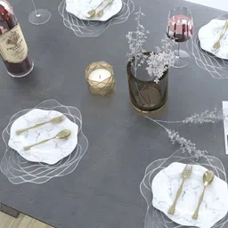 GROKI Grey 4 Pieces Textured Waterproof Table Placemats-11