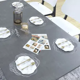 GROKI White 6 Pieces Textured Waterproof Table Placemats-15