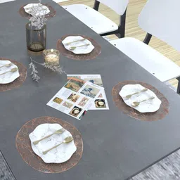 GROKI Brown 6 Pieces Textured Waterproof Table Placemats-10
