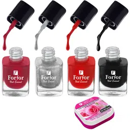 FORFOR Set Of 4 Perfect Stay Trendy Nail Polish With Wipes 5ml Each- 105 + 106 + 107 + 118-54