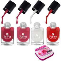 FORFOR Set Of 4 Perfect Stay Trendy Nail Polish With Wipes 5ml Each- 106 + 107 + 108 + 115-28
