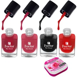 FORFOR Set Of 4 Perfect Stay Trendy Nail Polish With Wipes 5ml Each- 106 + 107 + 108 + 118-39