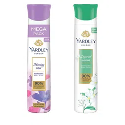 YARDLEY LONDON Women Set of Morning Dew & Imperial Jasmine Body Sprays - 150 ml Each-94