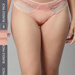 CUKOO Women Pack Of 3 Self-Design Bikini Briefs-image-51
