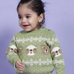 Greendeer Kids Graphic Self Design Cotton Pullover-37