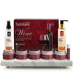 NutriGlow Wine Facial Kit 250g+10ml - Skin Whitening Face Wash 100ml - Facial Toner 100ml-31