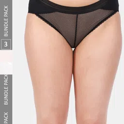 Amour Secret Women Pack Of 3 Mid-Rise Lace Anti-Bacterial Hipster Briefs-picture-10