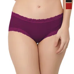 Bella Voste Pack Of 3 Self-Designed Hipster Briefs PT-503-Black-Wine-Red-M-picture-10