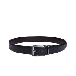 Belwaba Men Black & Brown Leather Reversible Formal Belt-image-123