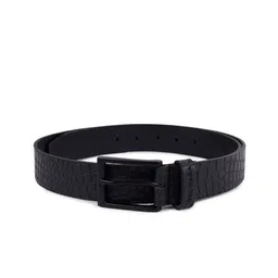 Belwaba Men Black Textured Leather Belt-image-83