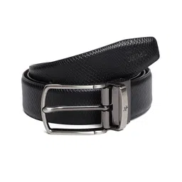 Cantabil Men Black Formal Reversible Leather Belt-image-63