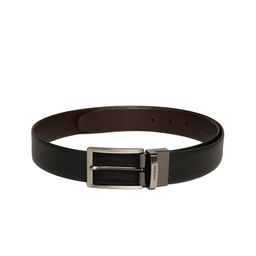 Cantabil Men Black Textured Leather Formal Belt-image-6