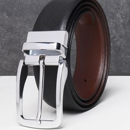 Teakwood Leathers Men Black Textured Leather Formal Belt-image-97
