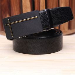 Kastner Men Black Solid Artificial Leather Formal Belt-image-12