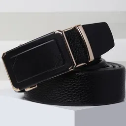 Kastner Men Black Textured Autolock Formal Belt-image-48