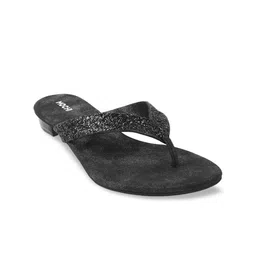 Mochi Women Black Embellished Open Toe Flats-41