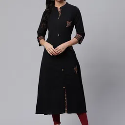 Divena Women Plus Size Sequins Cotton Kurta-image-7