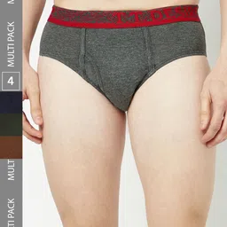 T.T. Men Pack Of 4 Desire Mid-Rise Combed Cotton Basic Briefs-56