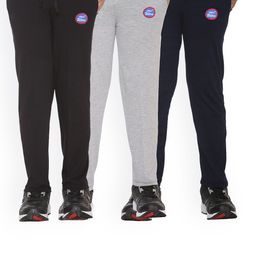 VIMAL JONNEY Kids Pack Of 3 Solid Cotton Track Pants-picture-10