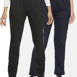 NOT YET by us Women Pack Of 2 Solid Cotton Track Pants-image-78