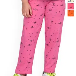 BAESD Girls Pack Of 4 Printed Pure Cotton Track Pants-image-46
