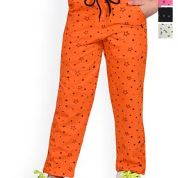BAESD Girls Pack Of 4 Printed Pure Cotton Track Pants-image-83