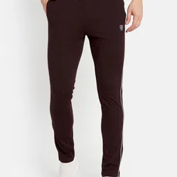 Octave Men Maroon Solid Cotton Track Pants-image-73