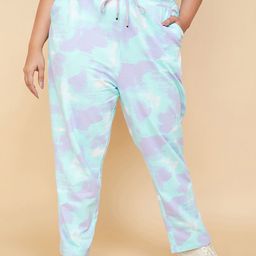 max Women Plus Size Abstract Printed Pure Cotton Mid-Rise Track Pants-picture-1