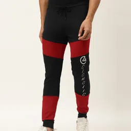 ACTOHOLIC Men Black & Red Colourblocked Joggers-picture-10