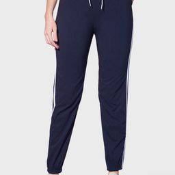 BUY NEW TREND Women Striped Contrast Taping Relaxed Fit Cotton Sports Joggers-image-90