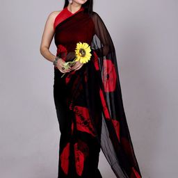 VL SAREES Tie and Dye Pure Chiffon Saree-14