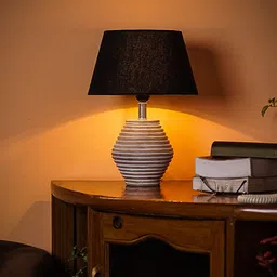 Pinecraft INTERNATIONAL Black Atury Table Lamp with Black Shade-33