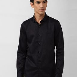 SIMON CARTER LONDON Men Black Slim Fit Printed Pure Cotton Casual Shirt-image-75
