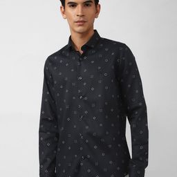 SIMON CARTER LONDON Men Black Slim Fit Printed Casual Shirt-image-81