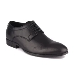 TOP BRASS Men Black Solid Leather Formal Derbys-image-89