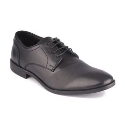TOP BRASS Men Black Textured Leather Derby Formal Shoes-image-76