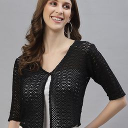 Style Quotient Women Black Button Shrug-24