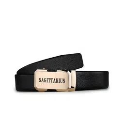 Kastner Men Black Solid Sagittarius Buckle Belt-image-48