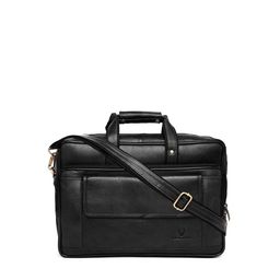 WildHorn Men Black Genuine Leather Laptop Bag-27