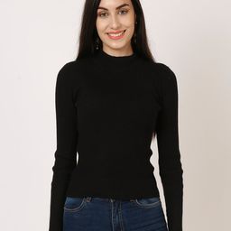 NoBarr Women Black Solid Pullover-image-7