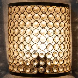 Homesake Black Contemporary Wall Lamp With Crystal Details-12