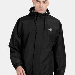 t-base Men Black Windcheater and Water Resistant Sporty Jacket-image-2